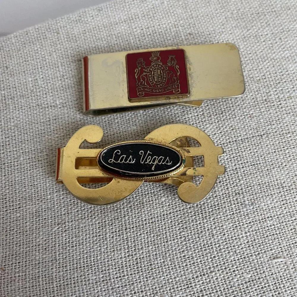 Vintage 10K Gold Plated Money Clips Lot of 2